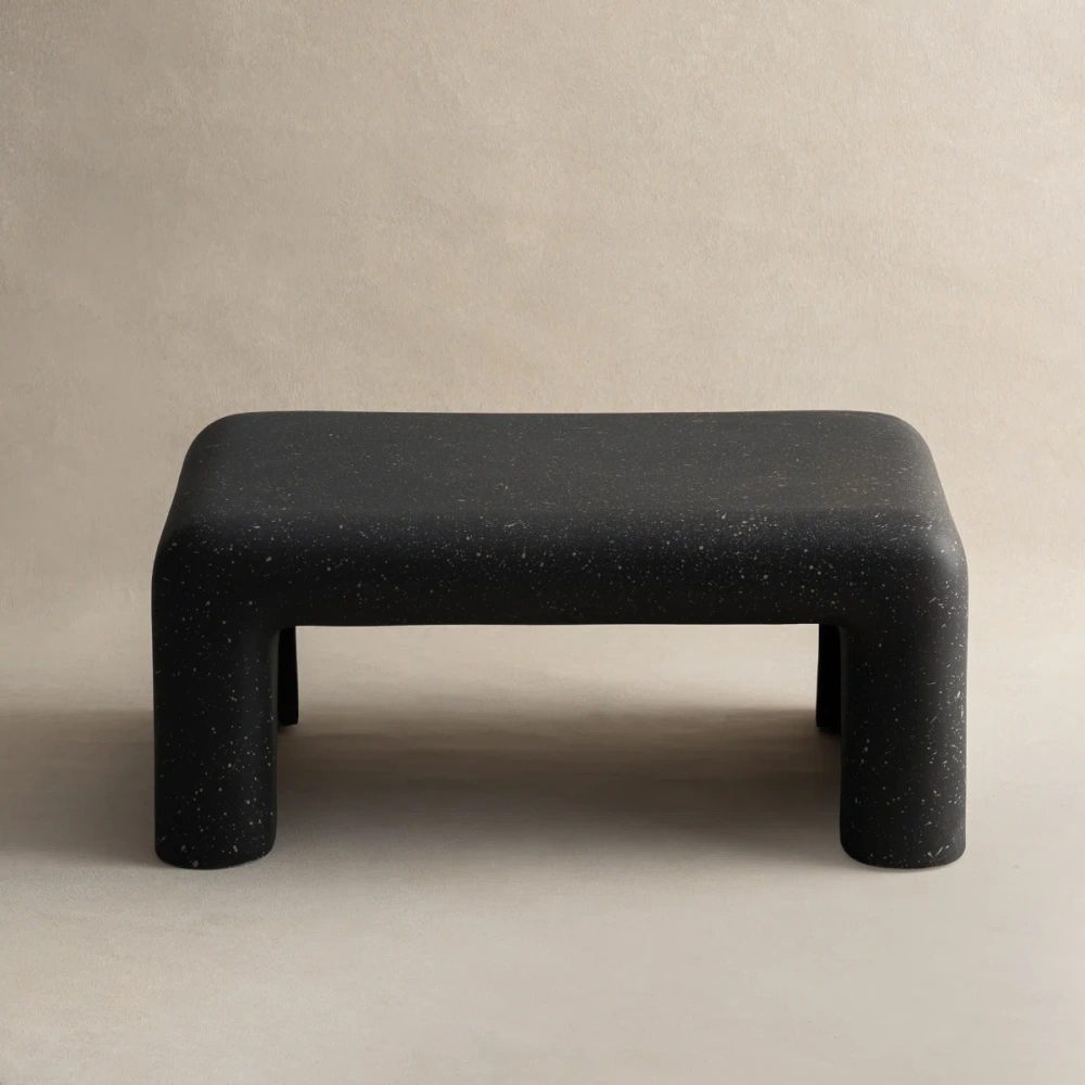 12" Low Profile Organic Sculptural Coffee Table, Modern Accent Table for Indoor & Outdoor Living Spaces