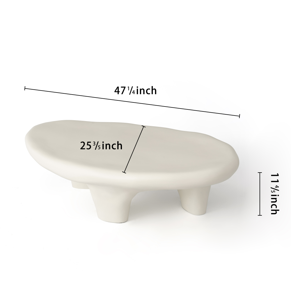 47" Iregular Cloud Shaped Fiberglass Low Profile Coffee Table