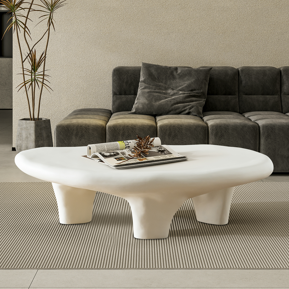 47" Iregular Cloud Shaped Fiberglass Low Profile Coffee Table