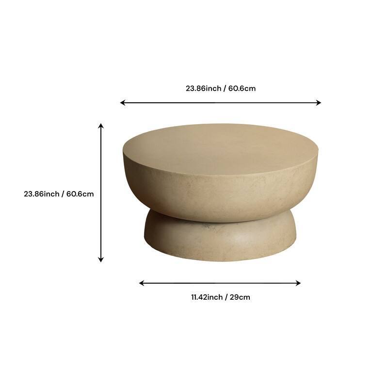 11.4" Concrete Round Low Profile End Table