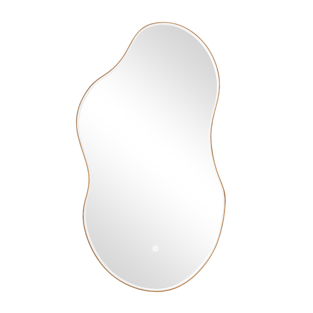 LED-Accented Asymmetrical Metal Wall Mirror
