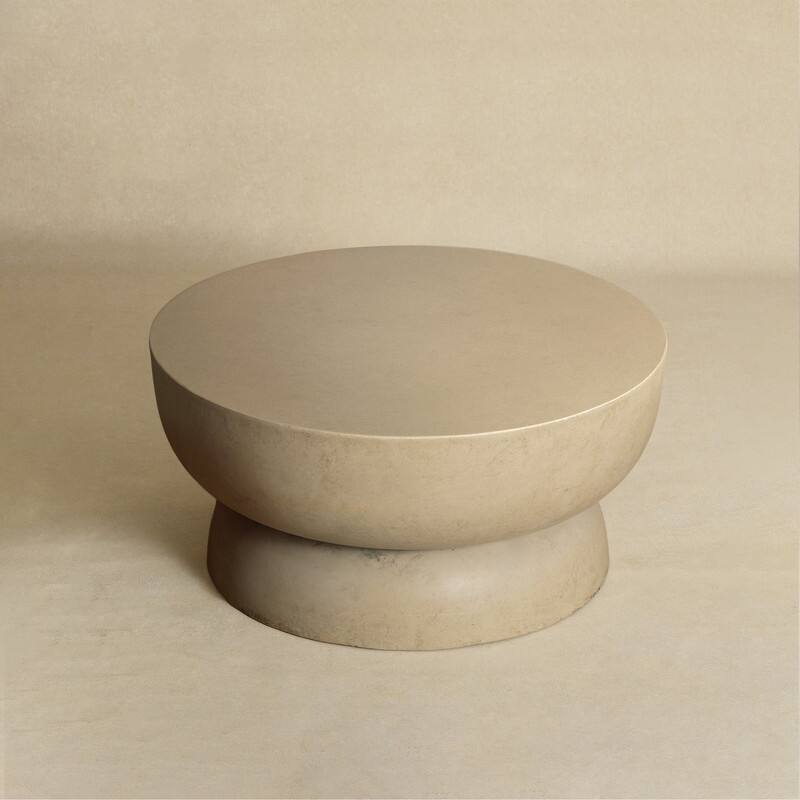 11.4" Concrete Round Low Profile End Table
