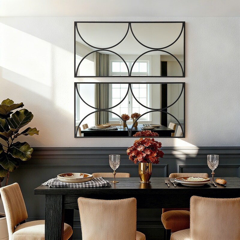 Black Antique  47.2" Modern Decorative Wall Mirror