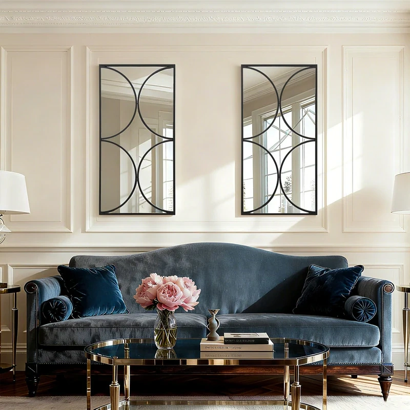 Black Antique  47.2" Modern Decorative Wall Mirror