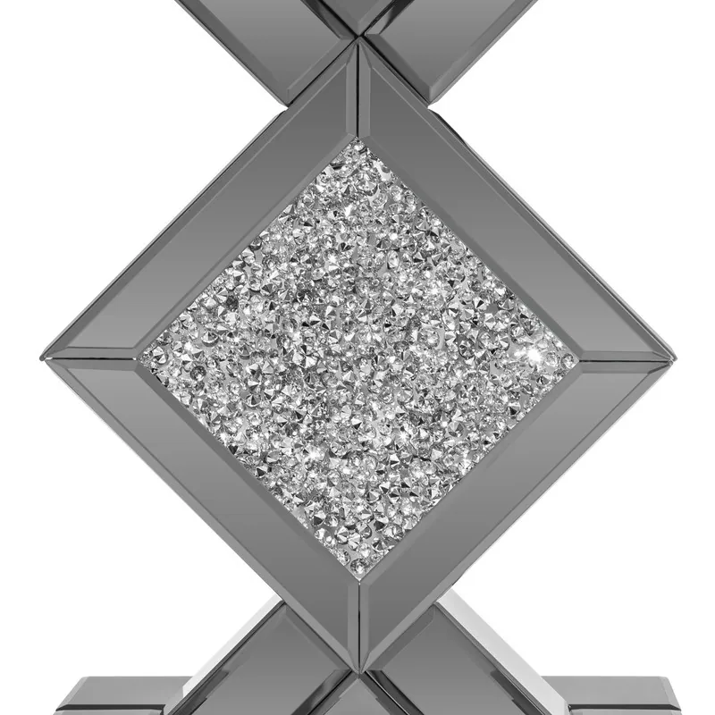 Gery Tall Mirrored Glass Pedestal End Table