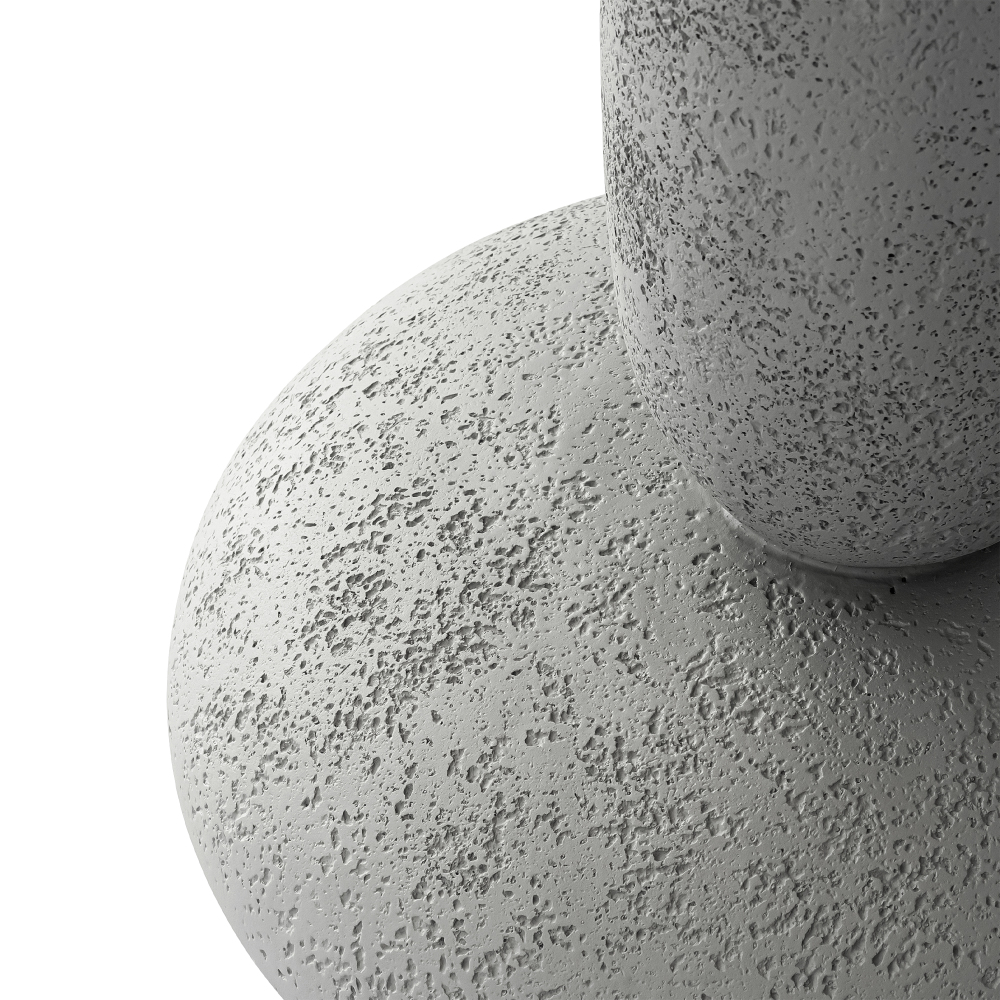 18'' Tall Round Gray Pedestal Side Table, Modern Hourglass End Table with Stone Texture