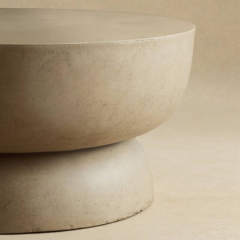 11.4" Concrete Round Low Profile End Table