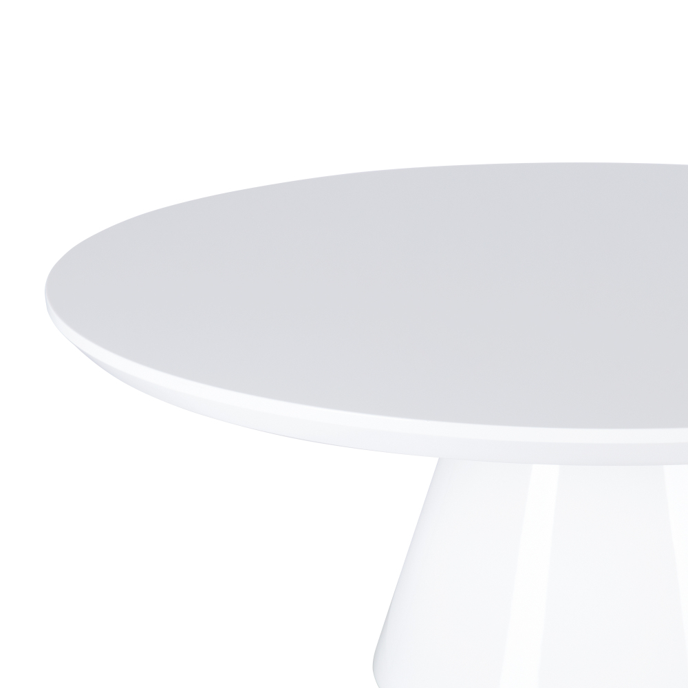 Modern Round Coffee Table with Cone-Shaped Base