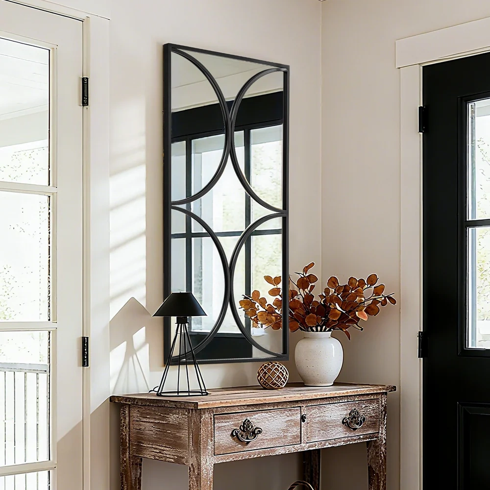Black Antique  47.2" Modern Decorative Wall Mirror