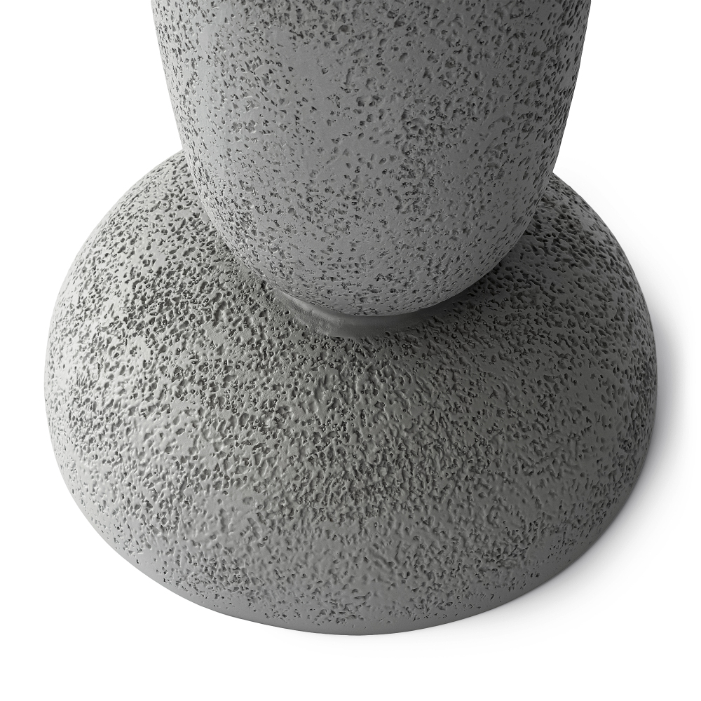 Grey Travertine Stone Finish End Table Accent Side Table