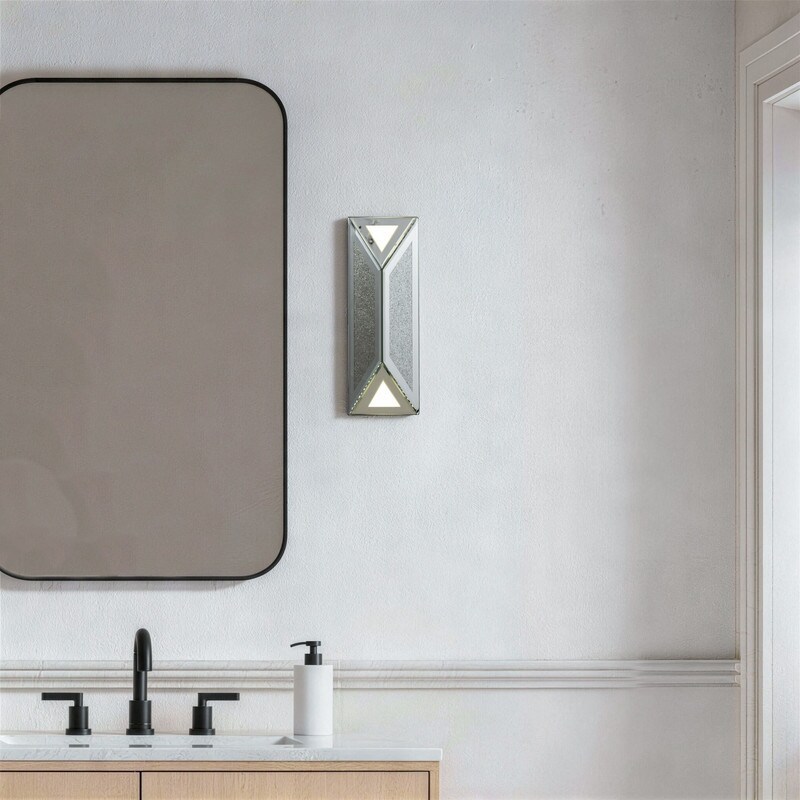 2-Pack Mirrored Wall Sconce LED Indoor Wall Light