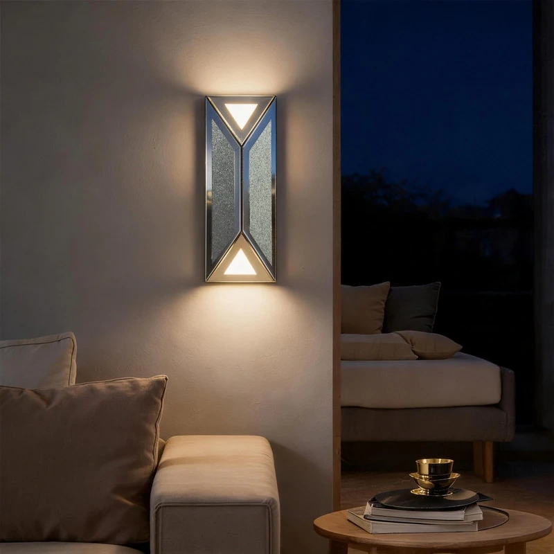 2-Pack Mirrored Wall Sconce LED Indoor Wall Light