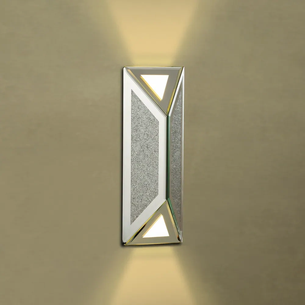 2-Pack Mirrored Wall Sconce LED Indoor Wall Light