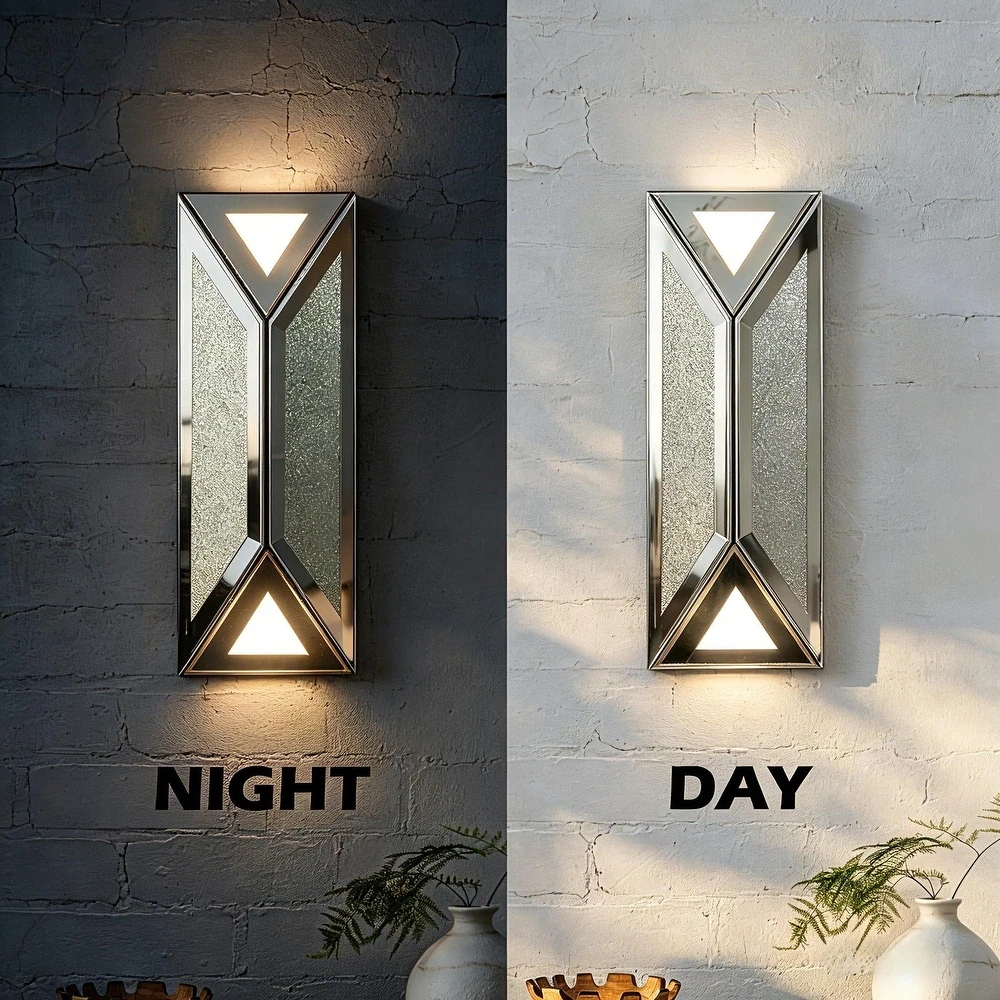2-Pack Mirrored Wall Sconce LED Indoor Wall Light