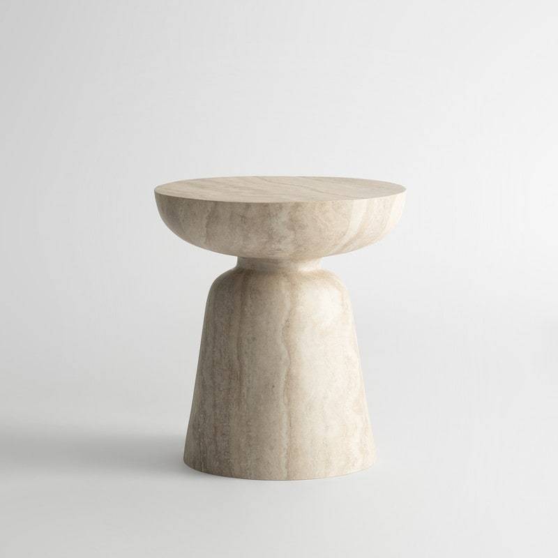 15.7" Mushroom-Shaped Fiberglass End Table