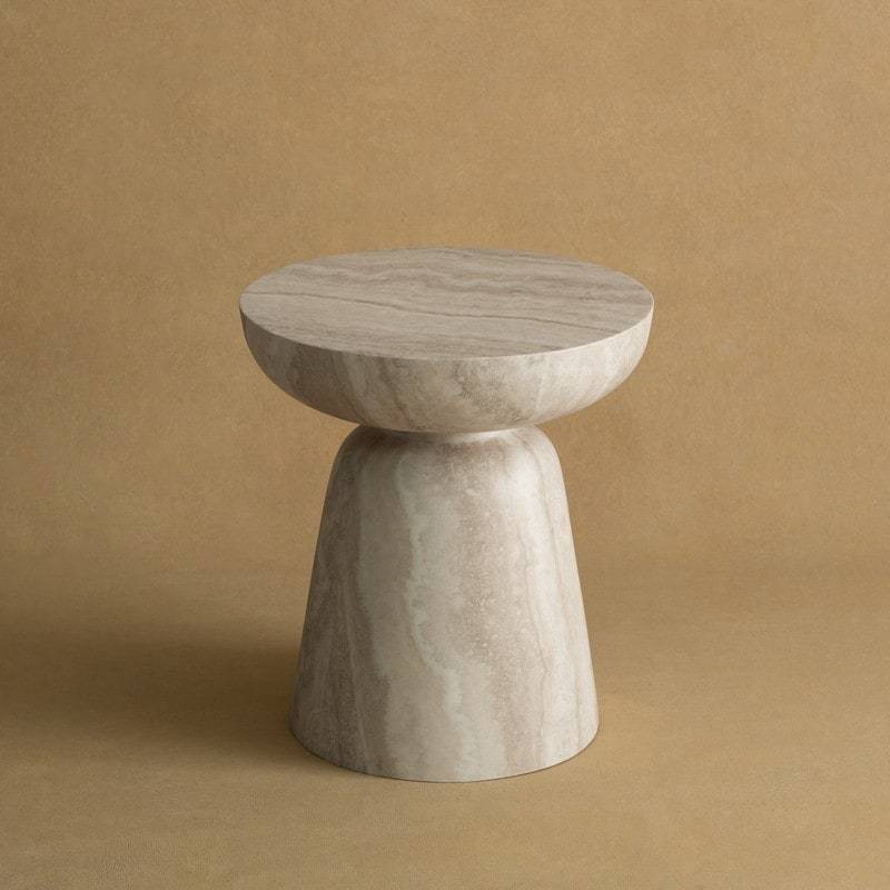 15.7" Mushroom-Shaped Fiberglass End Table