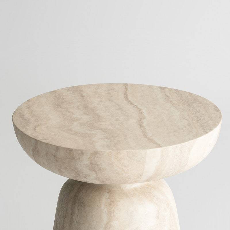 15.7" Mushroom-Shaped Fiberglass End Table