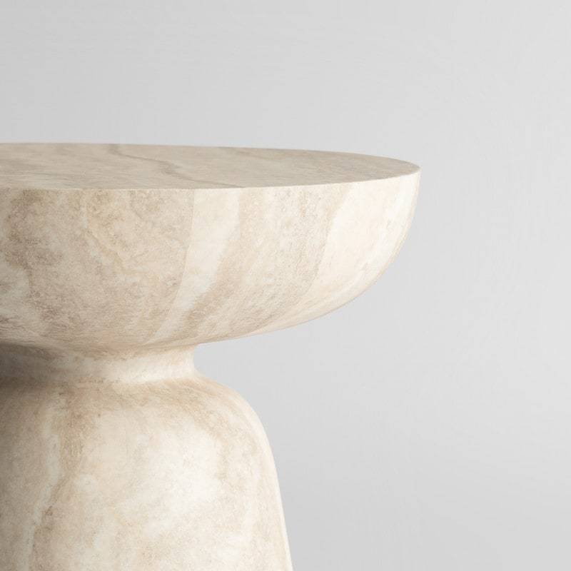 15.7" Mushroom-Shaped Fiberglass End Table