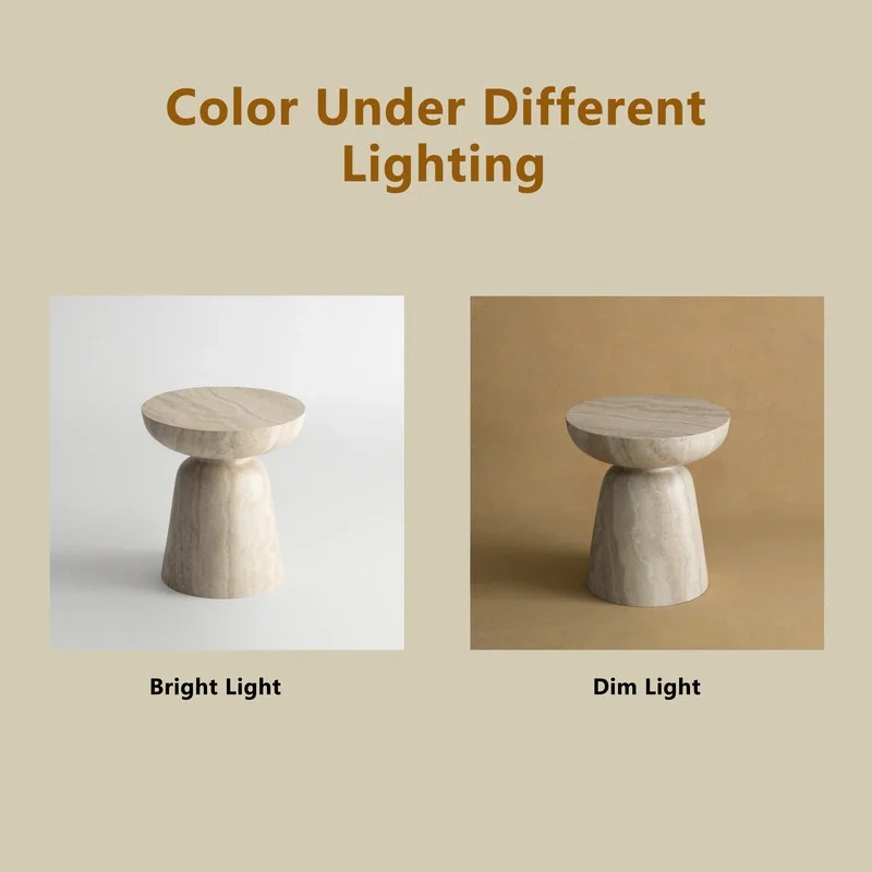 15.7" Mushroom-Shaped Fiberglass End Table