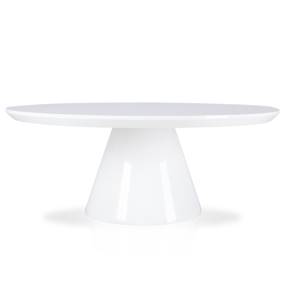 Modern Round Coffee Table with Cone-Shaped Base