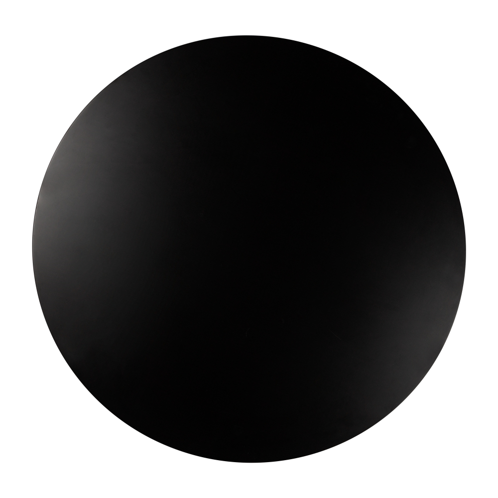 Classical Black Round Coffee Table Solid Wood Base