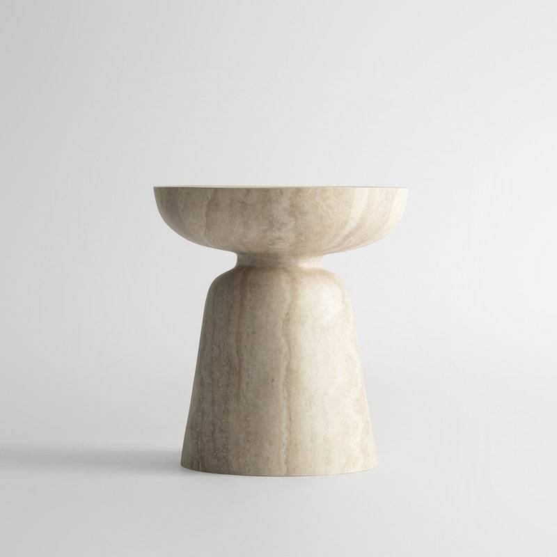 15.7" Mushroom-Shaped Fiberglass End Table