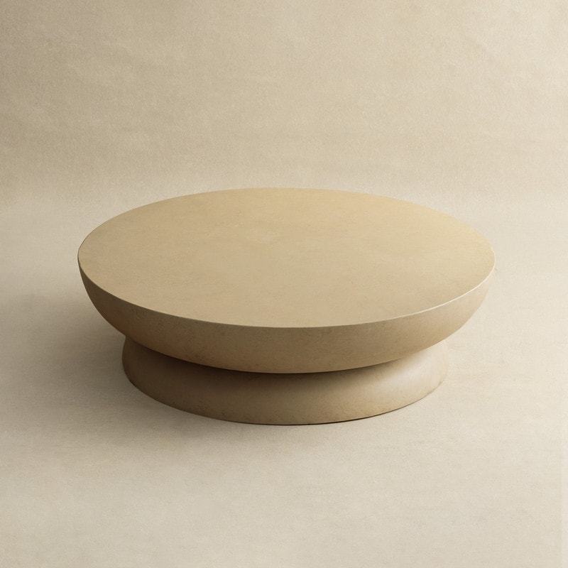 31.5" Low-Profile Round Concrete Coffee Table