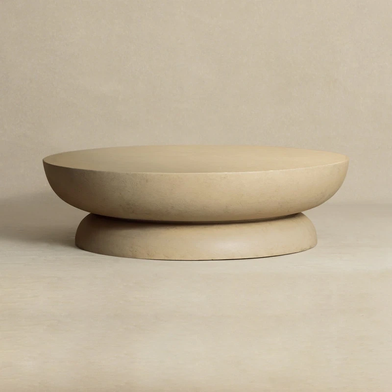 31.5" Low-Profile Round Concrete Coffee Table