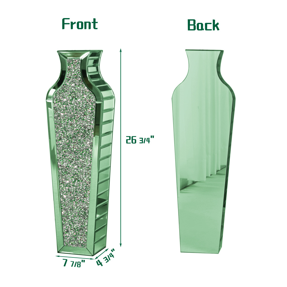 148 Green Handmade Crystal Glass Floor Vase 26.8"