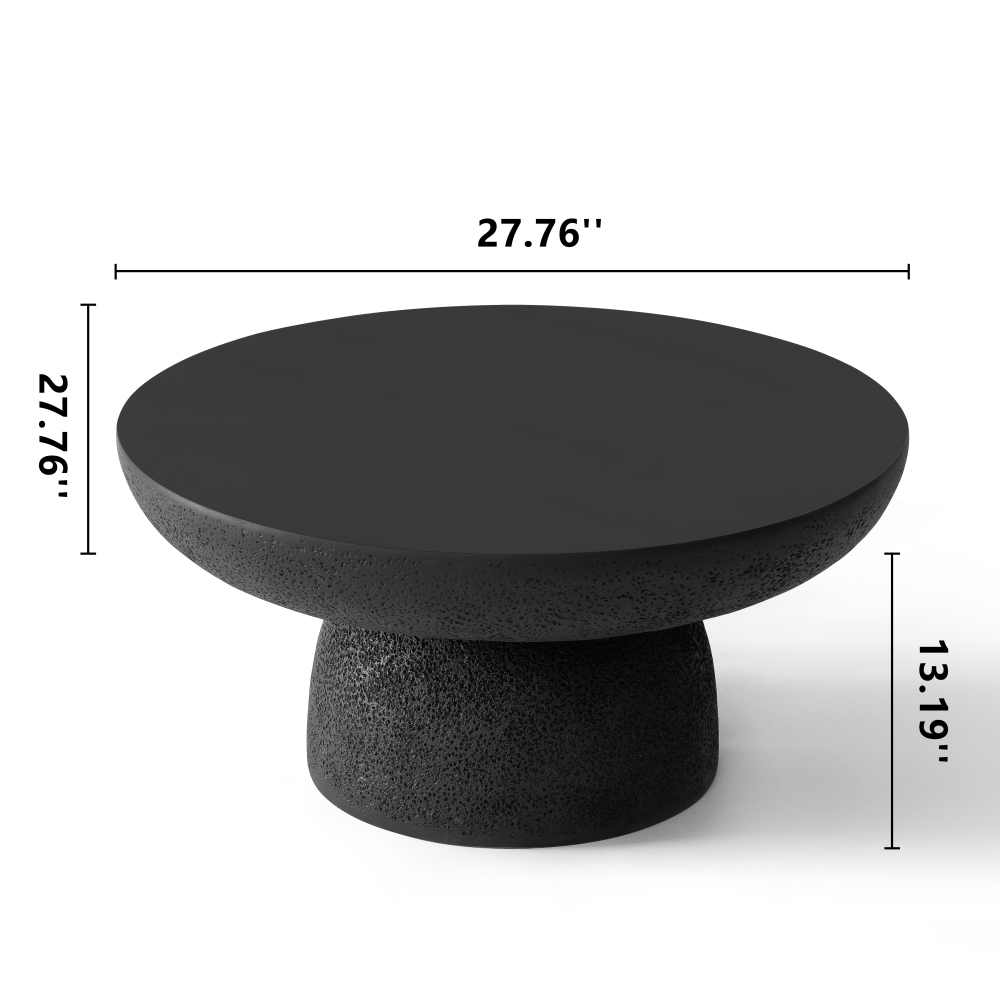 Black Travertine Round Coffee Tables Accent Center Table