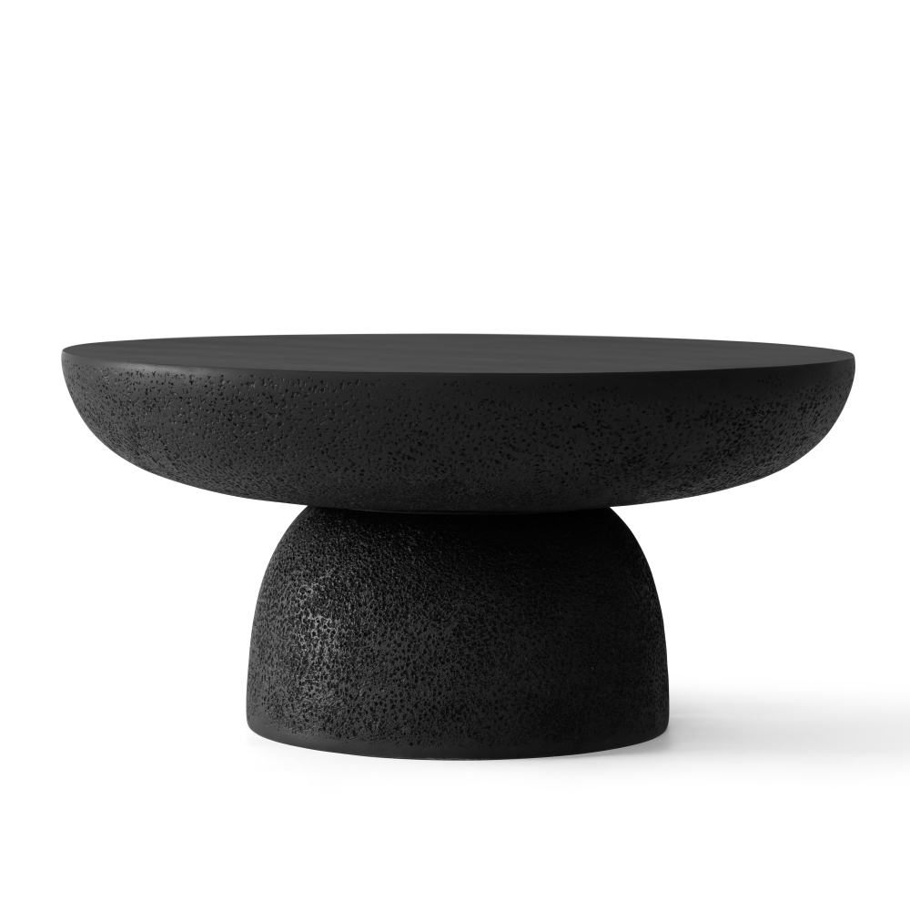 Black Travertine Round Coffee Tables Accent Center Table
