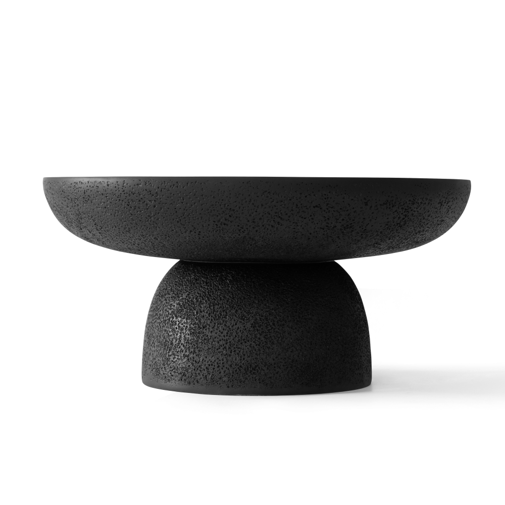 Black Travertine Round Coffee Tables Accent Center Table