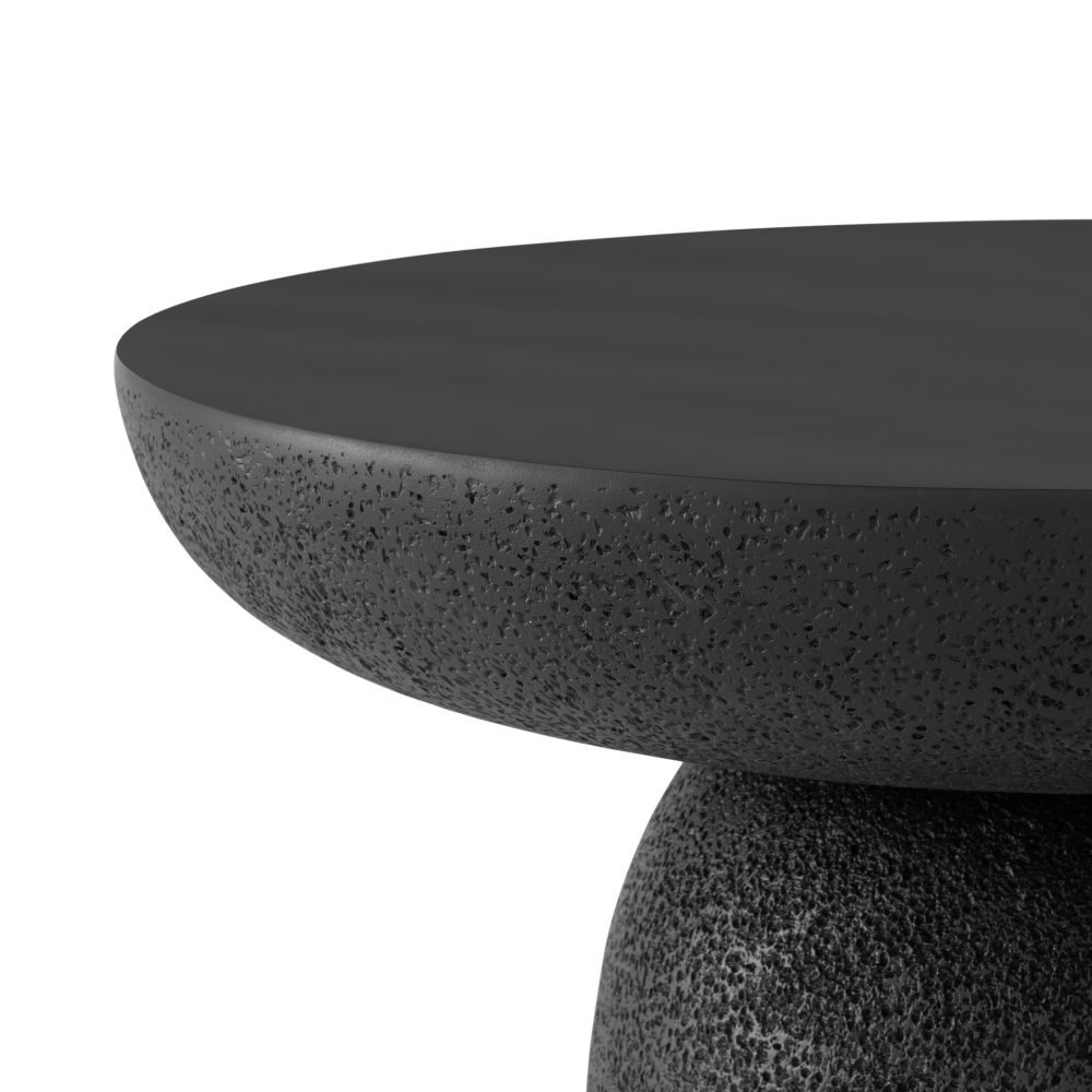 Black Travertine Round Coffee Tables Accent Center Table