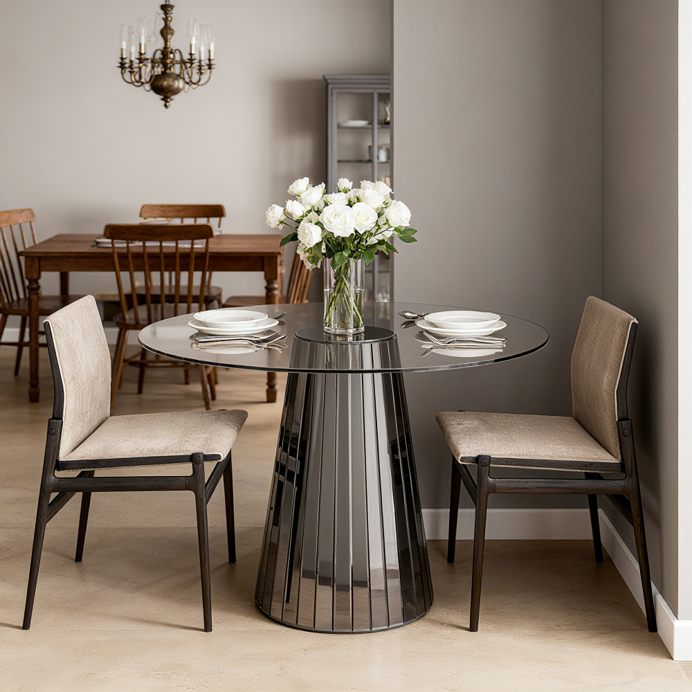 Clear Glass Top Dining Table