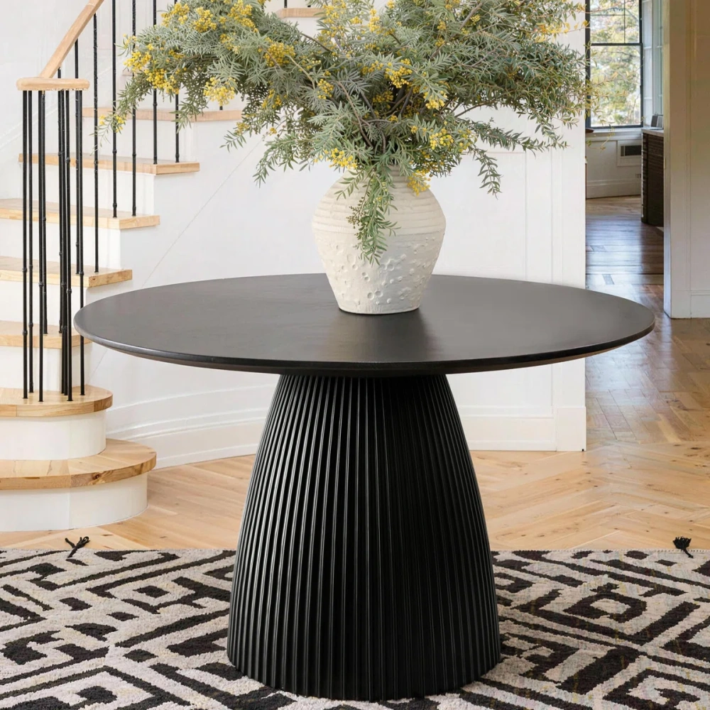 47.24 '' Black Round Dining Table