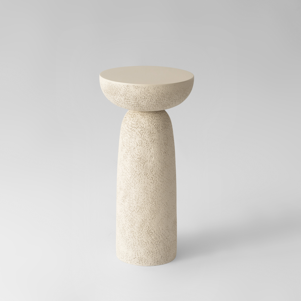 SHYFOY Travertine Stone Finish Side Accent Table