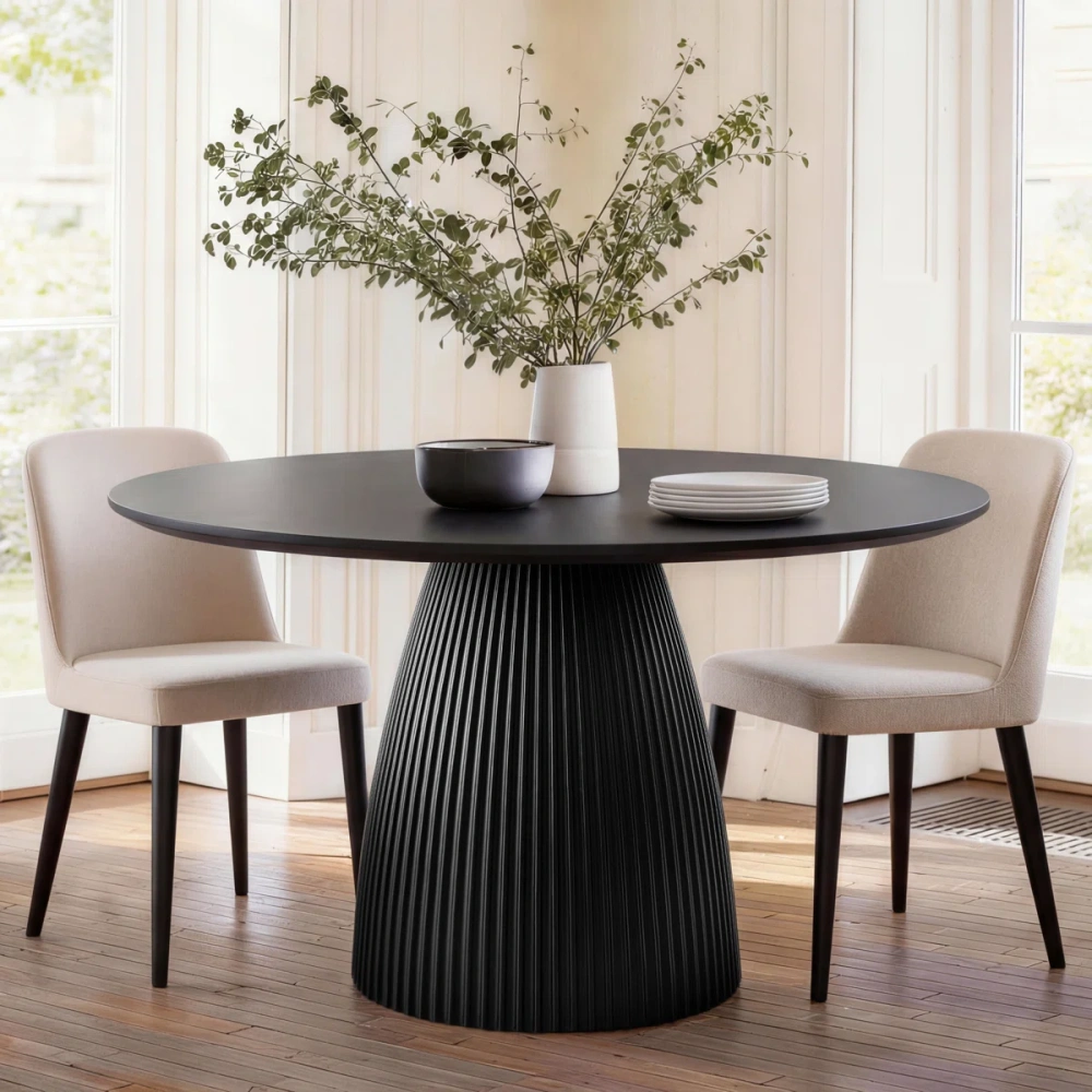 47.24 '' Black Round Dining Table