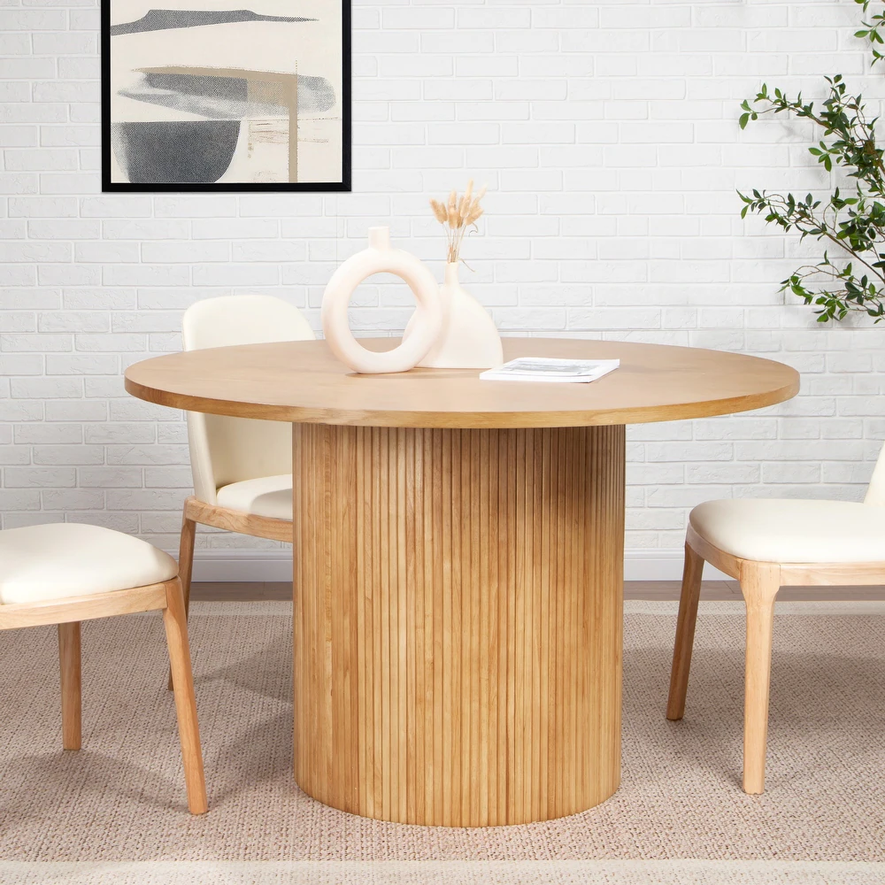 Round Fluted Pedestal Dining Table /SF-DT158B/SF-DT158W