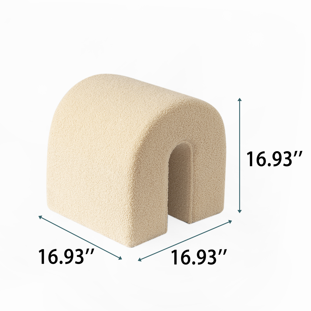 17"×17"  Upholstered Ottoman Modern Velvet Foot Stool