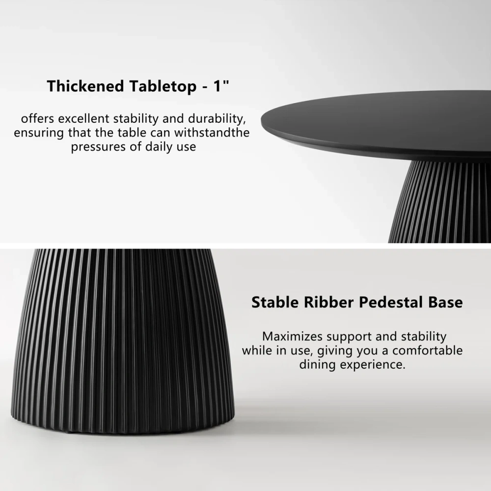 47.24 '' Black Round Dining Table