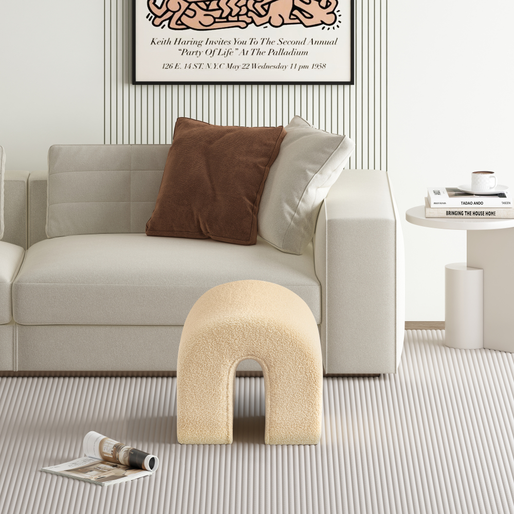 17"×17"  Upholstered Ottoman Modern Velvet Foot Stool