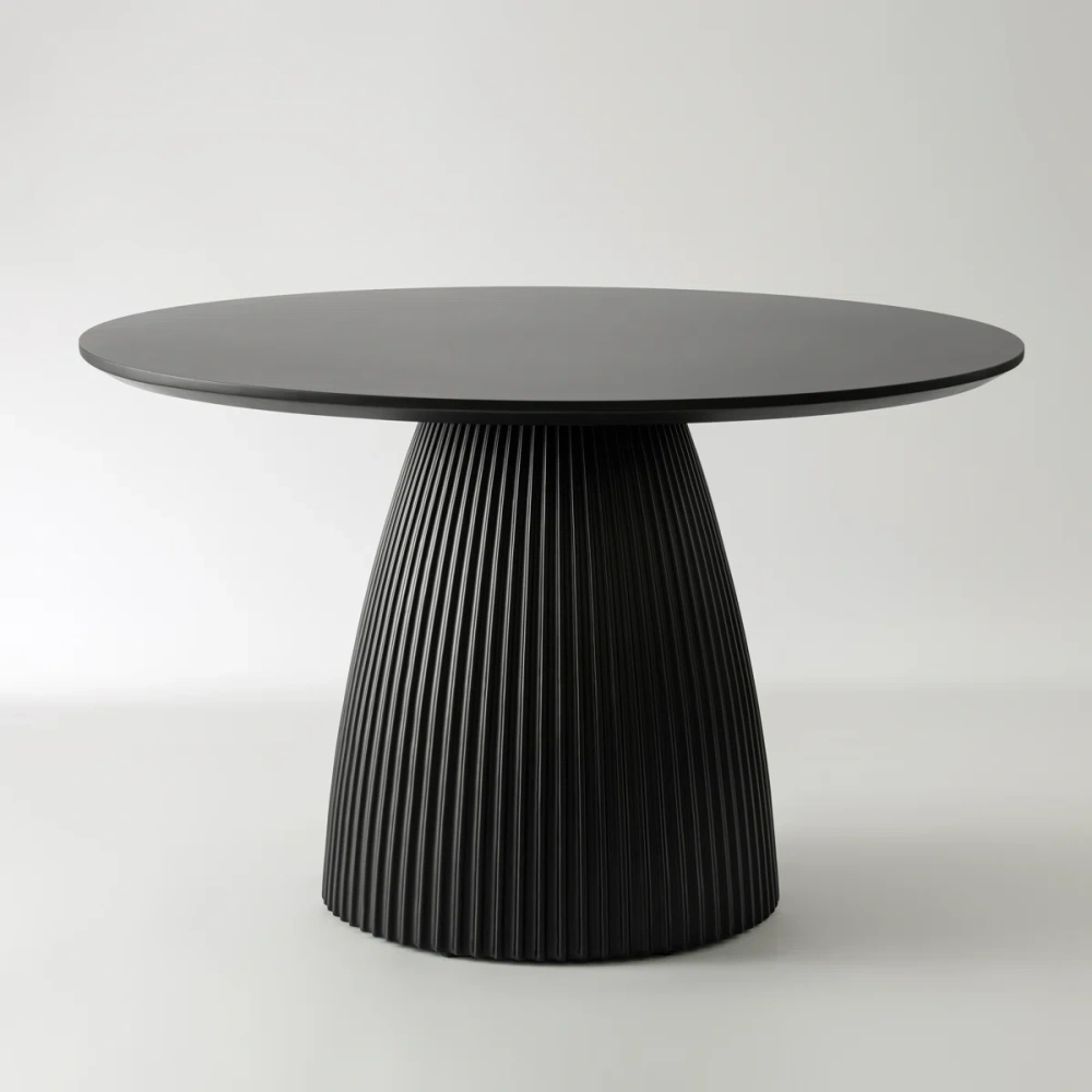 47.24 '' Black Round Dining Table