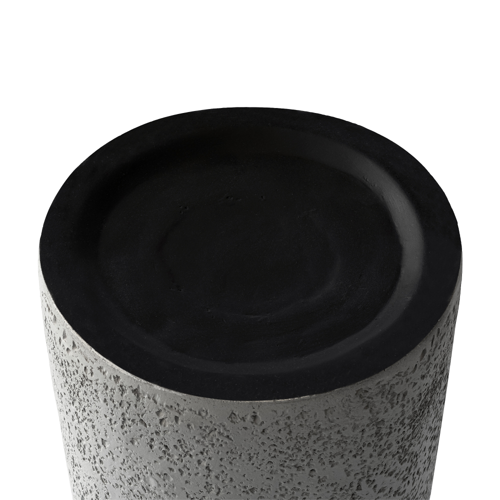Grey Travertine Stone Finish End Table Accent Side Table