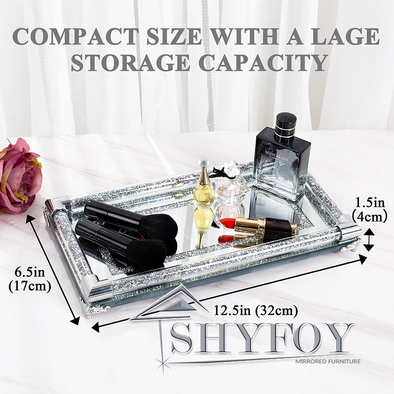 silver perfume tray for dresser Amazon.com: Decorative Mirror Tray with Handles