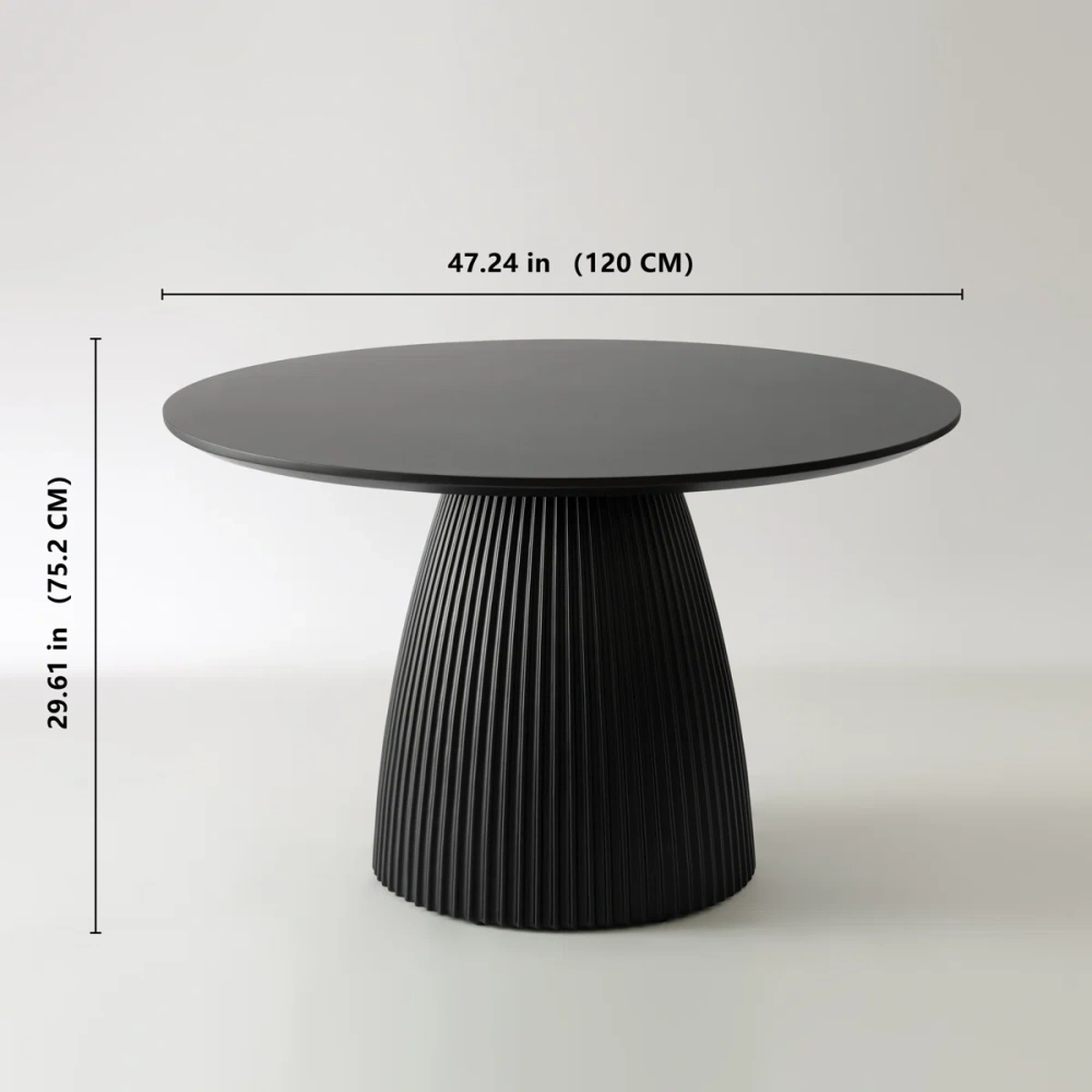 47.24 '' Black Round Dining Table