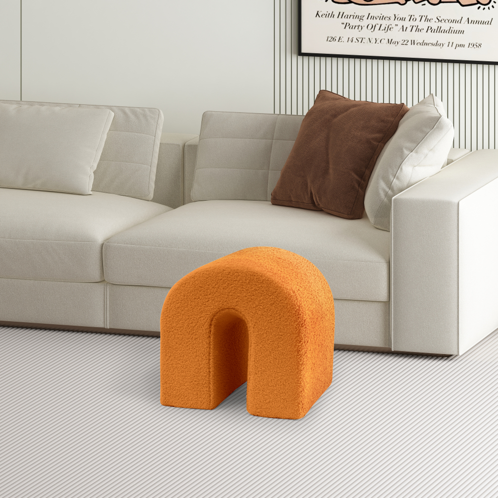 17"×17"  Upholstered Ottoman Modern Velvet Foot Stool