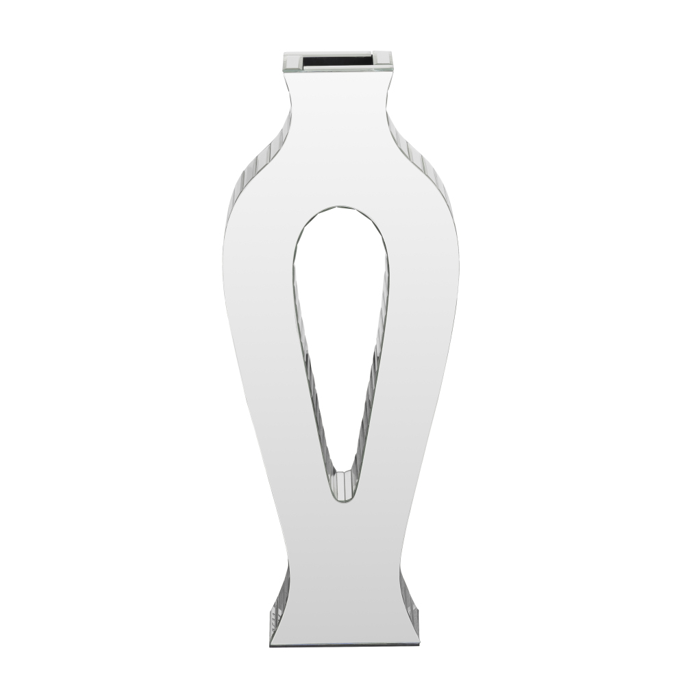 Crystal Glass Floor Vase Hollow Crushed Diamond Inlay Home Decor
