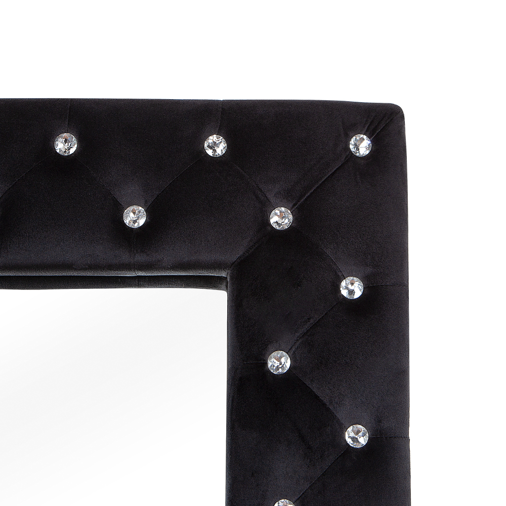 Black Crystal Tufted  Oversized Full Length Mirror