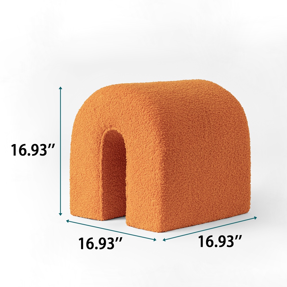 17"×17"  Upholstered Ottoman Modern Velvet Foot Stool