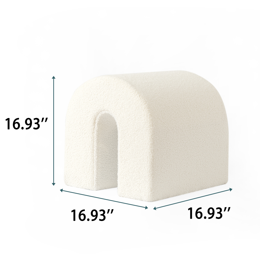 17"×17"  Upholstered Ottoman Modern Velvet Foot Stool